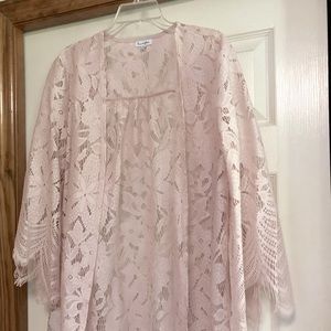 Pink lace cardigan